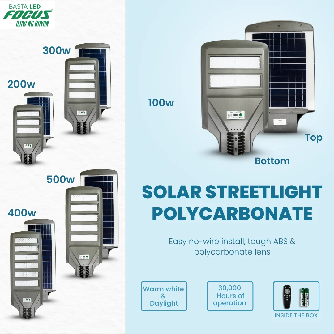 Focus Integrated Solar Streetlight Polycarbonate 300 Watts Daylight - Image 2