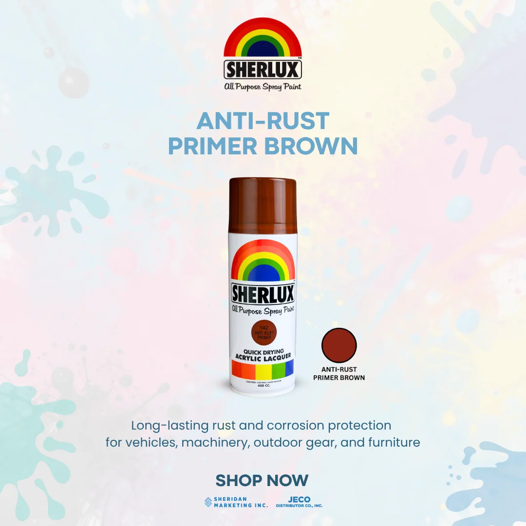 Sherlux All Purpose Spray Paint - Quick Drying Acrylic Lacquer Anti-rust Primer Brown - Image 2