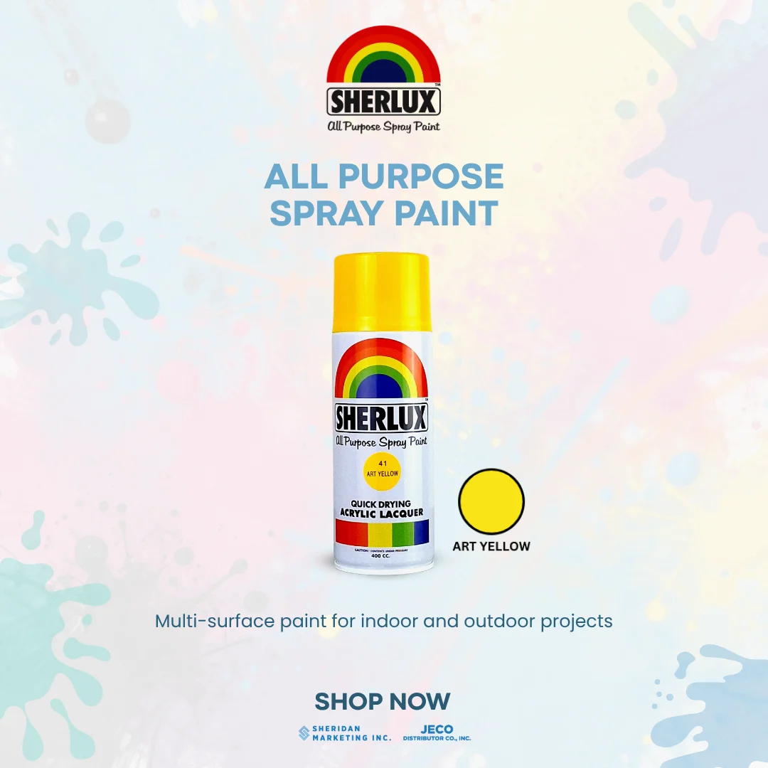 Sherlux All Purpose Spray Paint - Quick Drying Acrylic Lacquer Art Yellow - Image 2
