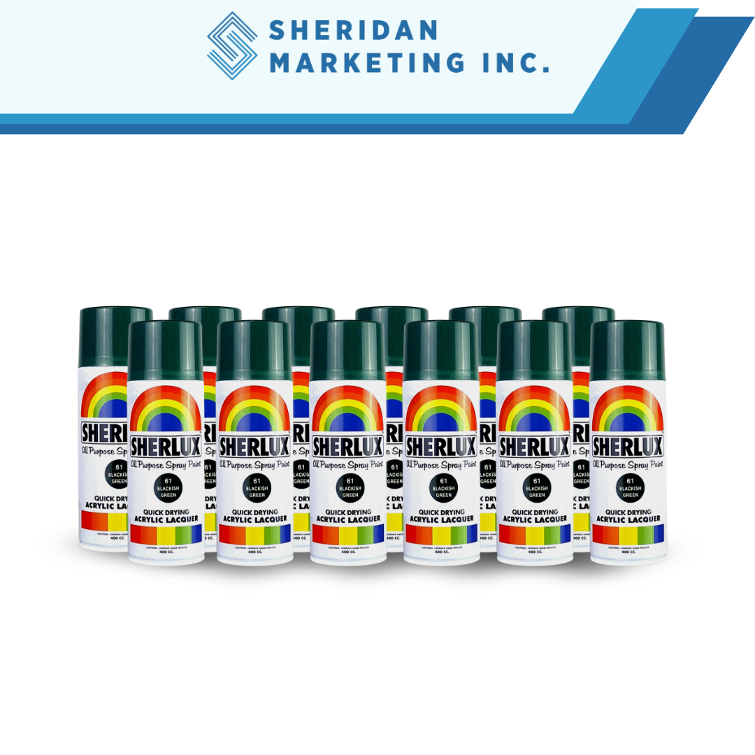 Sherlux All Purpose Spray Paint - Quick Drying Acrylic Lacquer Blackish Green - Image 3