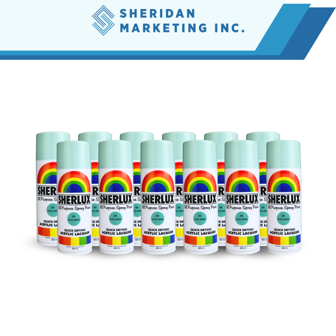 Sherlux All Purpose Spray Paint - Quick Drying Acrylic Lacquer Apple Green - Image 3