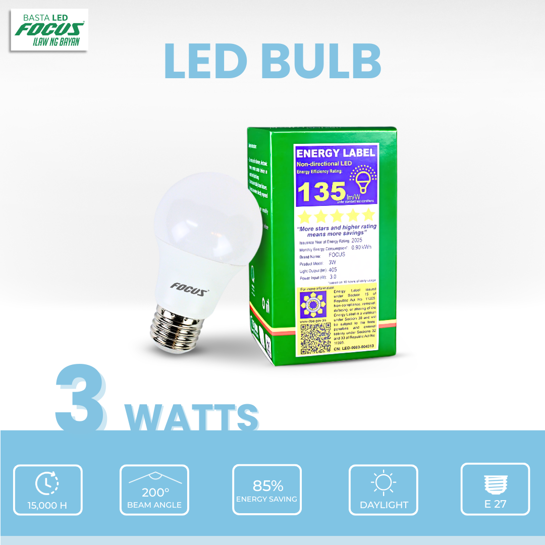 Focus Led Bulb Daylight 3 watts - Image 2