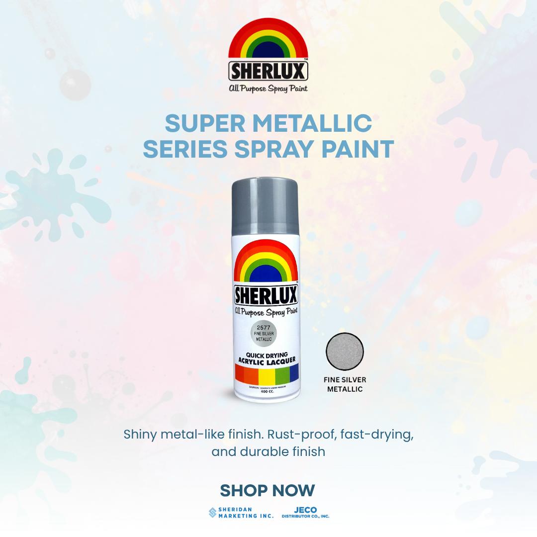 Sherlux All Purpose Spray Paint - Quick Drying Acrylic Super Metallic Series-Fine Silver - Image 2