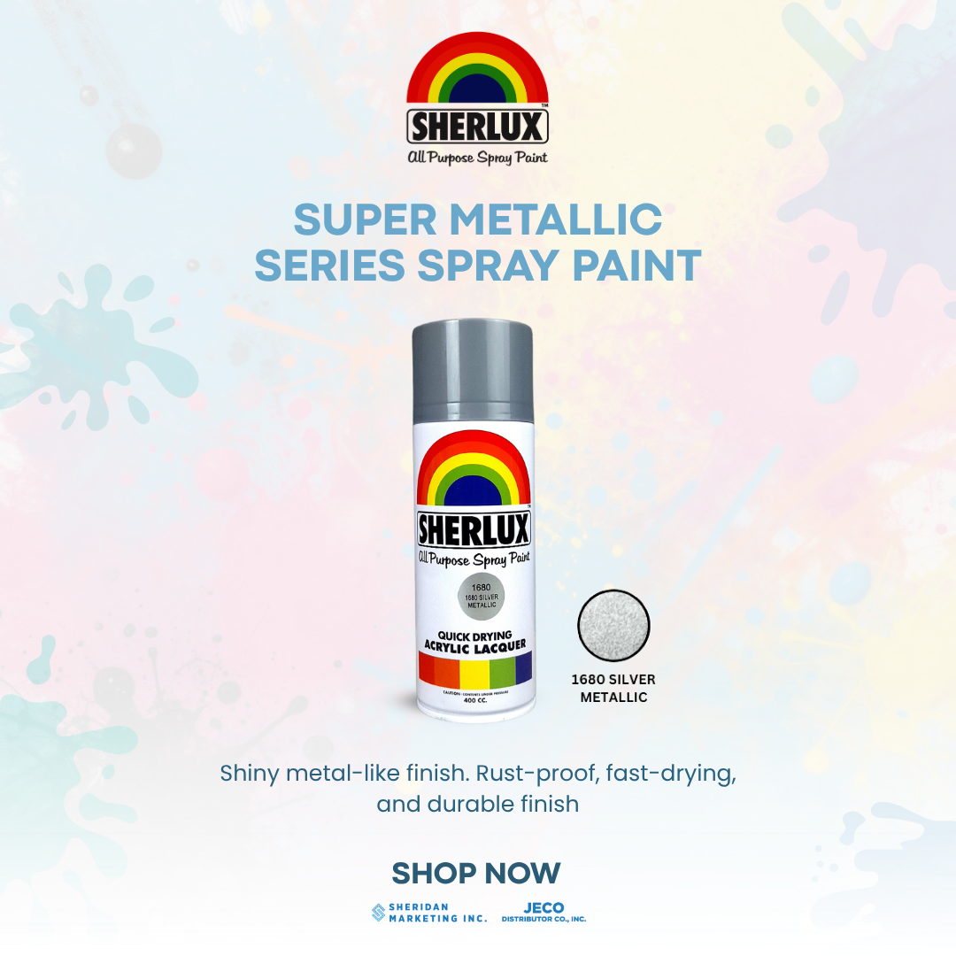 Sherlux All Purpose Spray Paint - Quick Drying Acrylic Super Metallic Series-1680 Silver - Image 2