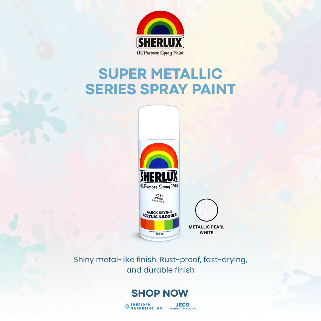 Sherlux All Purpose Spray Paint - Quick Drying Acrylic Super Metallic Series-Pearl White - Image 2