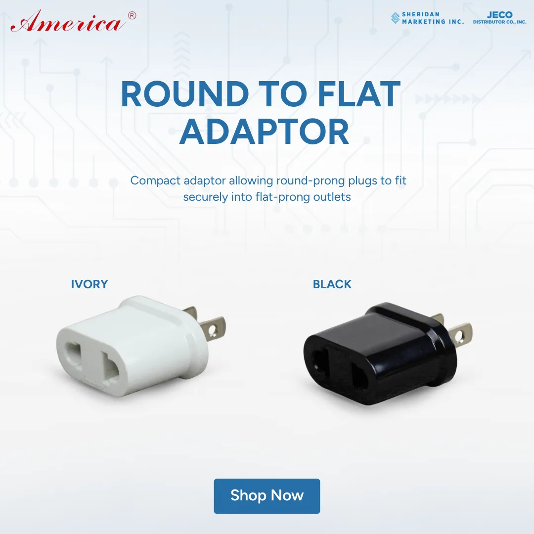 America Round To Flat Adaptor